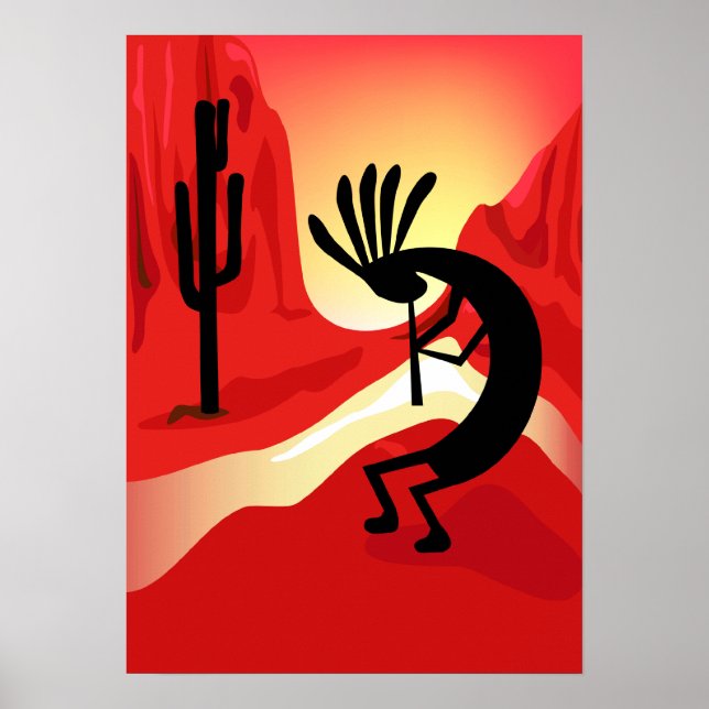 Kokopelli Sunset Poster (Framsidan)