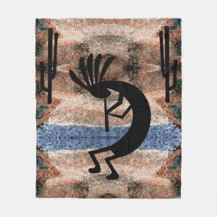 Kokopelli, sydöstra ökenmosaiskt medium fleecefilt