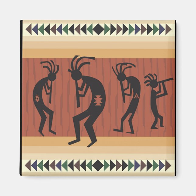 Kokopelli Tribal Design Magnet (Framsidan)