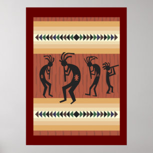 Kokopelli Tribal Poster Skriv ut