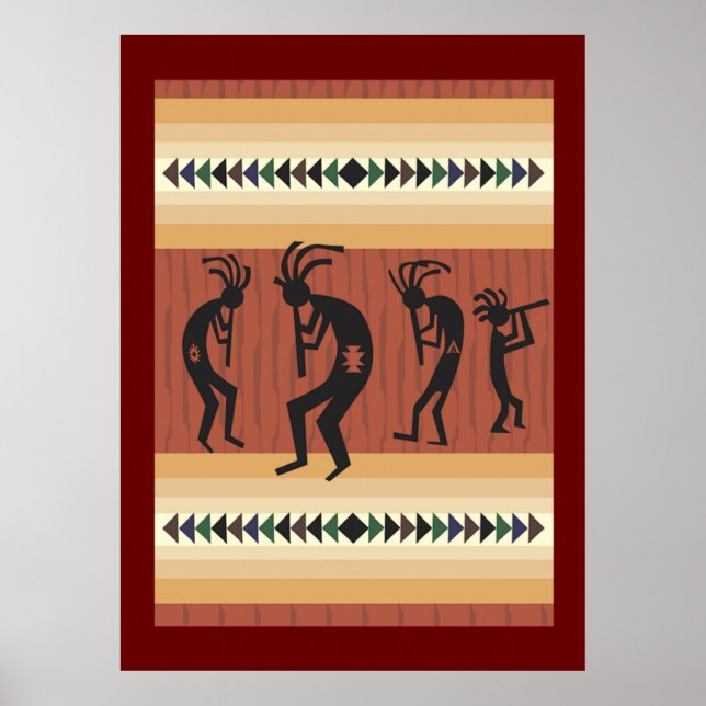 Kokopelli Tribal Poster Skriv ut (Framsidan)