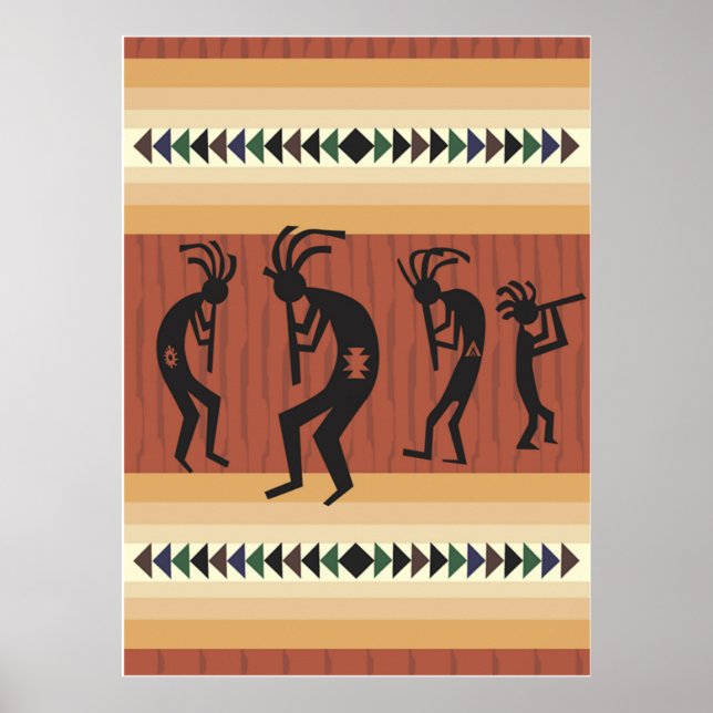 Kokopelli Tribal Print Poster (Framsidan)