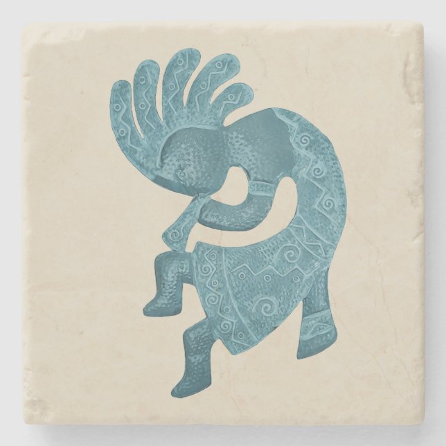 Kokopelli, Turkos, Sydväst Stenunderlägg (Framsidan)