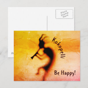 Kokopelli Var Glad Inspirerande Vykort