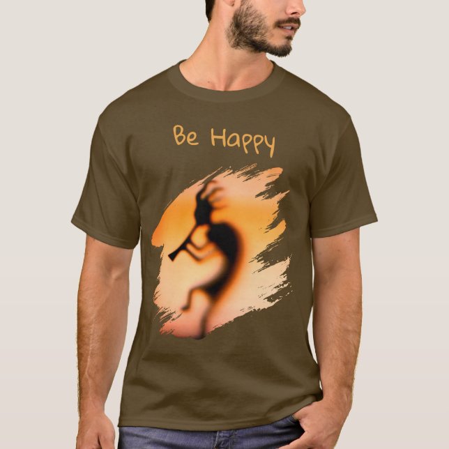 Kokopelli Var Glad   T Shirt (Framsida)