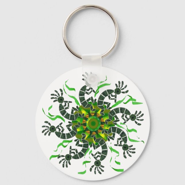 Kokopelli Wheel Keychain Nyckelring (Framsida)
