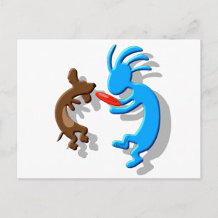 Kokopelli Wiener Hund Vykort
