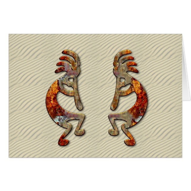 "Kokopellis flute" Hälsningskort (Framsidan Horizontal)