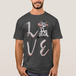 Kokor från djur i animalisk ko Älskare Valentines T Shirt