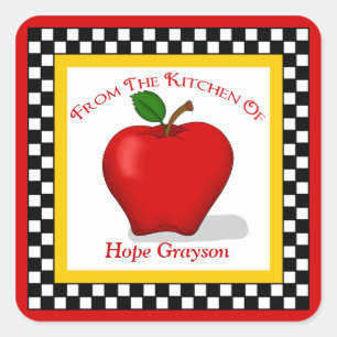 Kökorgstreck för äpple- och kontrolltavlor fyrkantigt klistermärke
