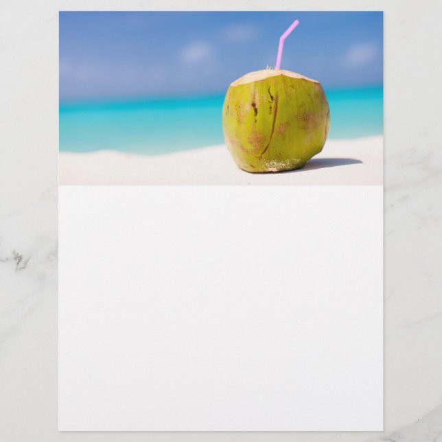 Kokoscocktail på stranden reklamblad (Framsidan)
