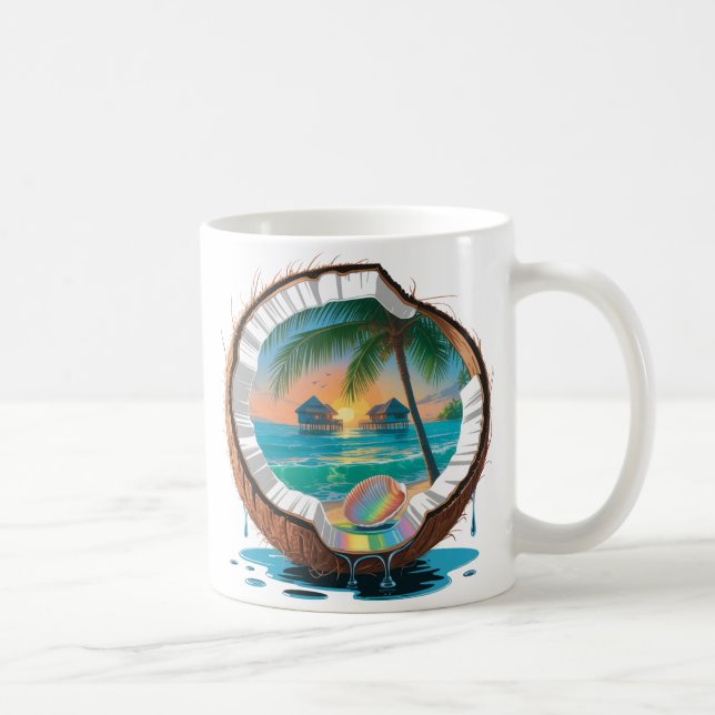 Kokosnöt Cabana Strand Kaffemugg (Höger)