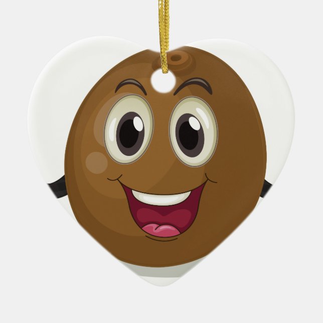 Kokosnöt Julgransprydnad Keramik (Framsidan)