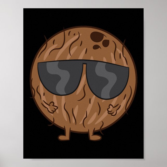 Kokosnötfruktkosnöt med solglasögon Kärlek Poster (Framsidan)