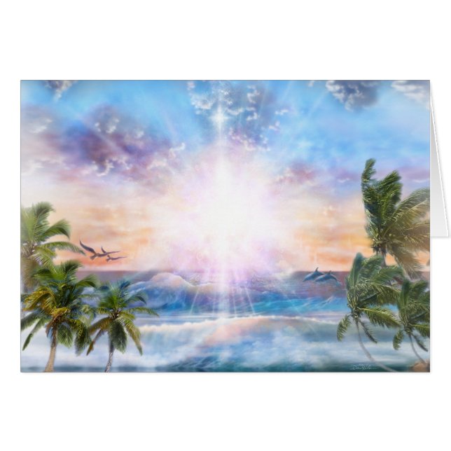 Kokosnötparadis Hälsningskort (Framsidan Horizontal)