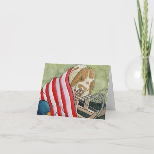 Kokosnöts Äventyr: decemberkort 4" x 5,6" Helgkort (Framsida)