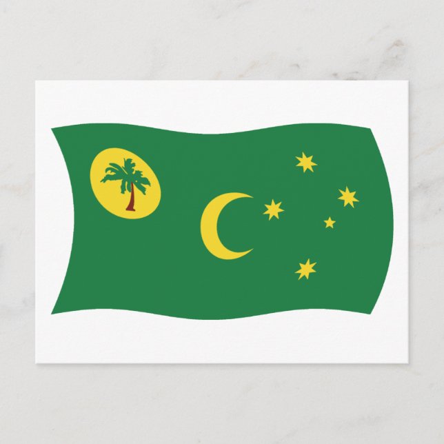 Kokosöarnas Flagga Postkort Vykort (Framsida)