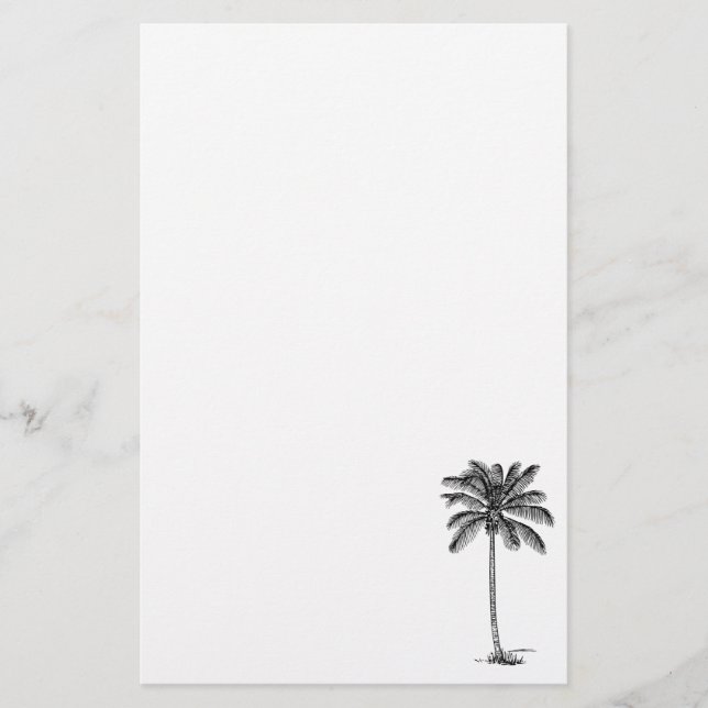 Kokospalm Träd Tropisk Strand Tema Brevpapper (Framsida)