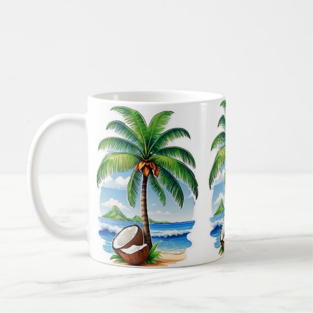 Kokospalmen Tropisk ö Kaffemugg (Vänster)