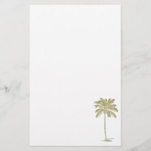Kokospalmillustration Tropisk strand Brevpapper