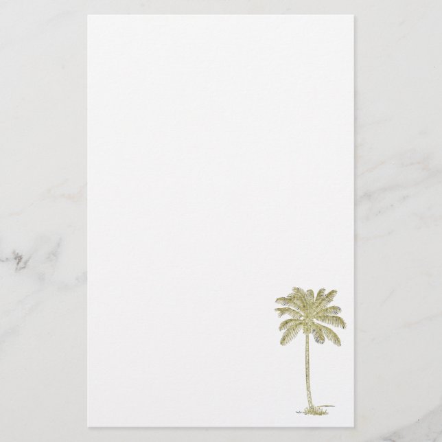 Kokospalmillustration Tropisk strand Brevpapper (Framsida)