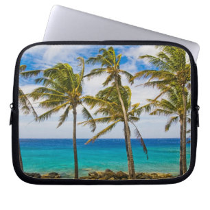 Kokospalmträd (Cocos nucifera) som svajar i Laptop Sleeve