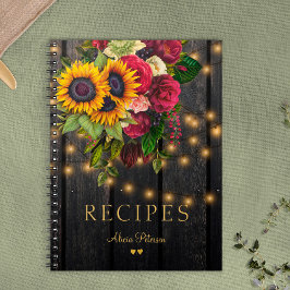 Kökrecept av ljus och blommigt anteckningsbok