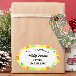 Köks av citrusfrukter av typen citron, Lime och Or Ovalt Klistermärke