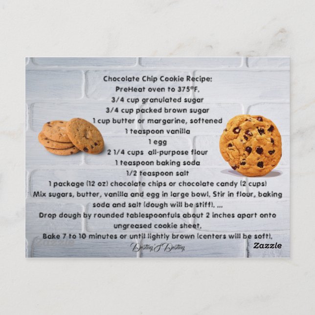 Köks Chef Food Dinner Destiny's Destiny Vykort (Baksida)