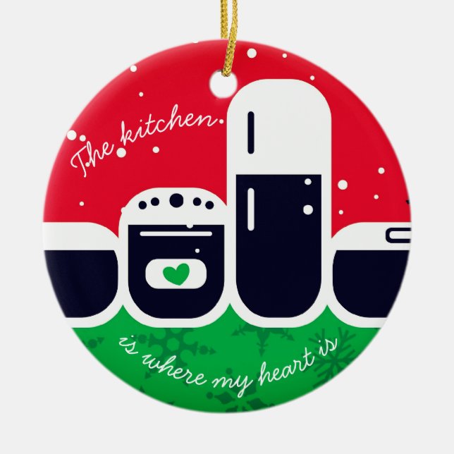 Köks där mitt hjärta är Julgran ornament (Framsidan)