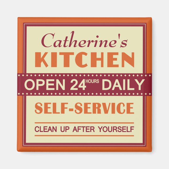 Köks - eget namn - magnet (Framsidan)