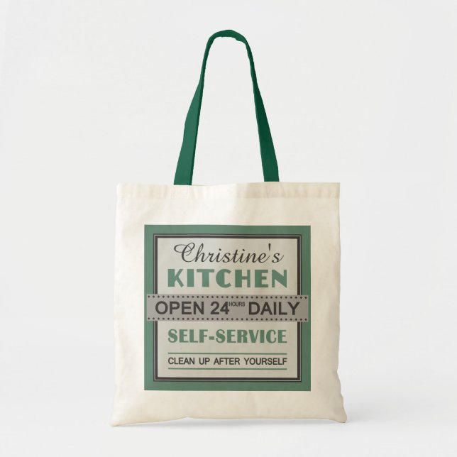Köks - eget namn - tote bags tygkasse (Framsidan)