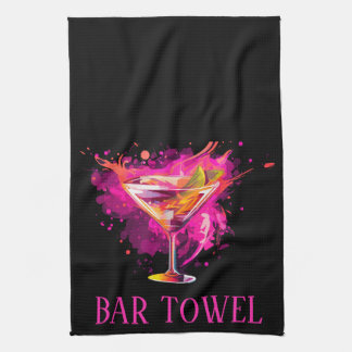Köks eller Pub Towel Rosa Cocktail Kökshandduk