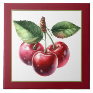Köks för cute cherry älskare kakelplatta
