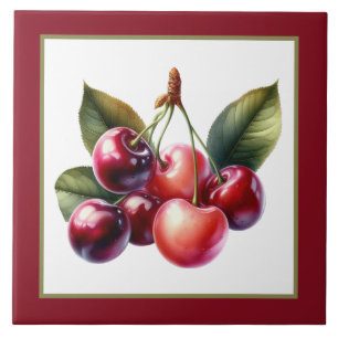 Köks för cute cherry älskare kakelplatta