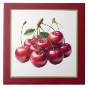 Köks för cute cherry älskare kakelplatta