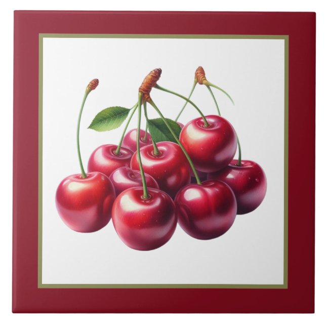Köks för cute cherry älskare kakelplatta (Framsidan)