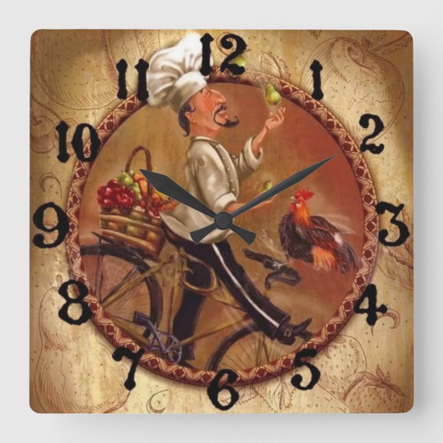 Köks Fyrkantig Klocka (Framsida)