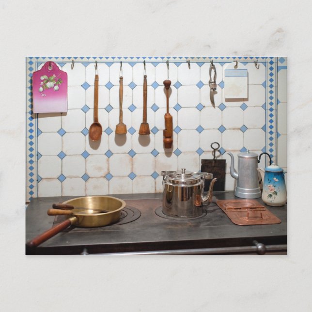 Köks i art nouveau vykort (Framsida)