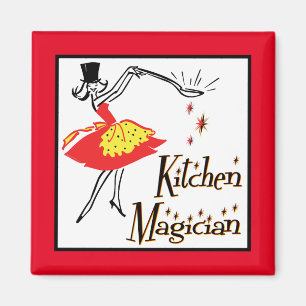 Köks Magician Retro Cooking Art Magnet
