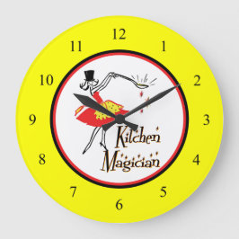 Köks Magician Retro Wall Clock Stor Klocka