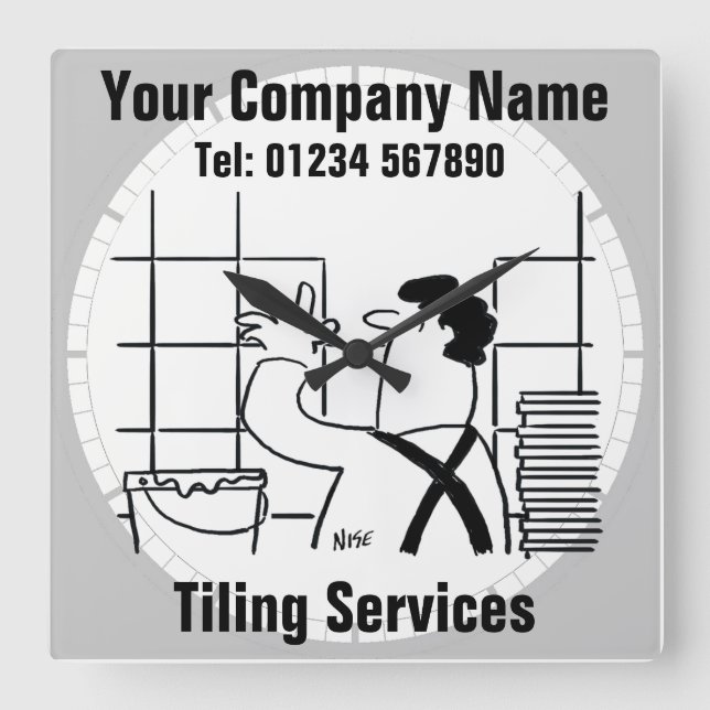 Köks- och badvattenvägg eller Golv Fyrkantig Klocka (Framsida)