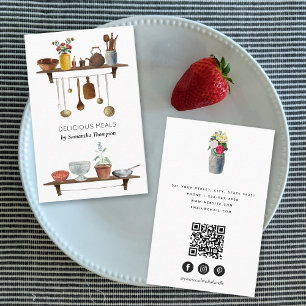 Köks Utensils Meal Chef Catering Food Services Visitkort