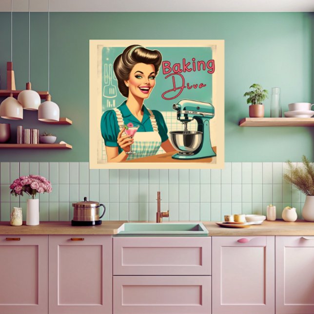 Köksblandare i tecknad 50s bok poster (Skapare uppladdad)