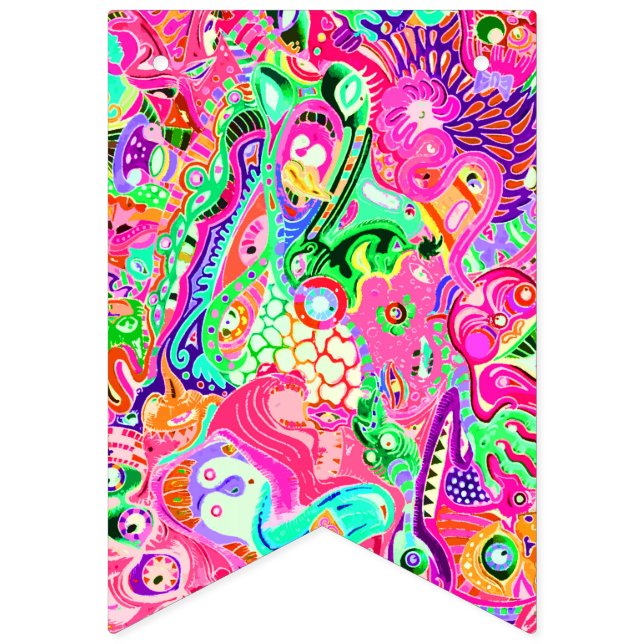 Köksburk för abstrakt av färglösa  vimplar (Första flaggan)