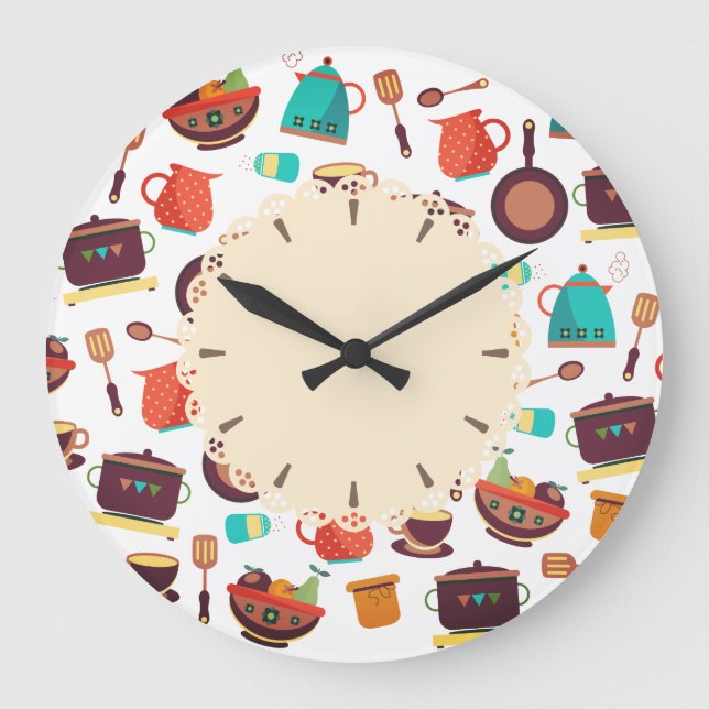 Köksburkar och kökskläder stor klocka (Framsida)
