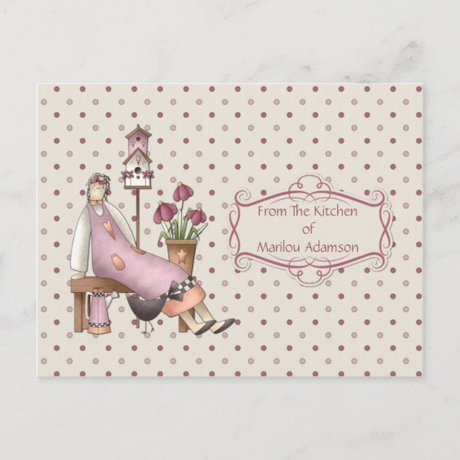 Kökscertifikat för rosa Land Vykort (Framsida)