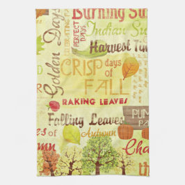 Köksdagar för höstteman för hösttorn kökshandduk