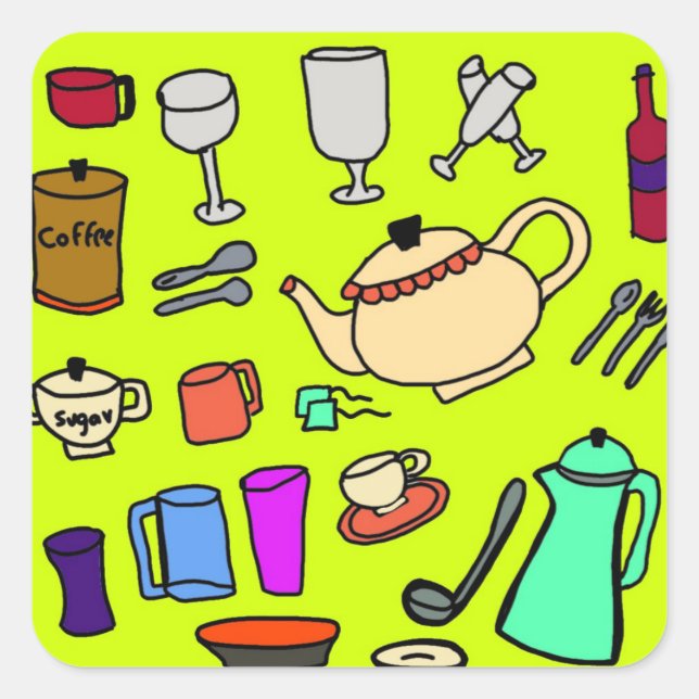 Köksdekal Fyrkantigt Klistermärke (Framsida)