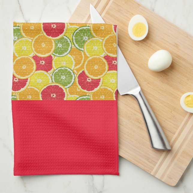Köksduk - Citrusfrukt skivor - Färgdesign 2 Kökshandduk (Vikt i Fjärdedel)